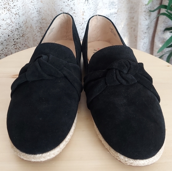 Isaac Mizrahi Shoes - Isaac Mizrahi Live! Knotted Espadrille Black Suede Women's Size 9